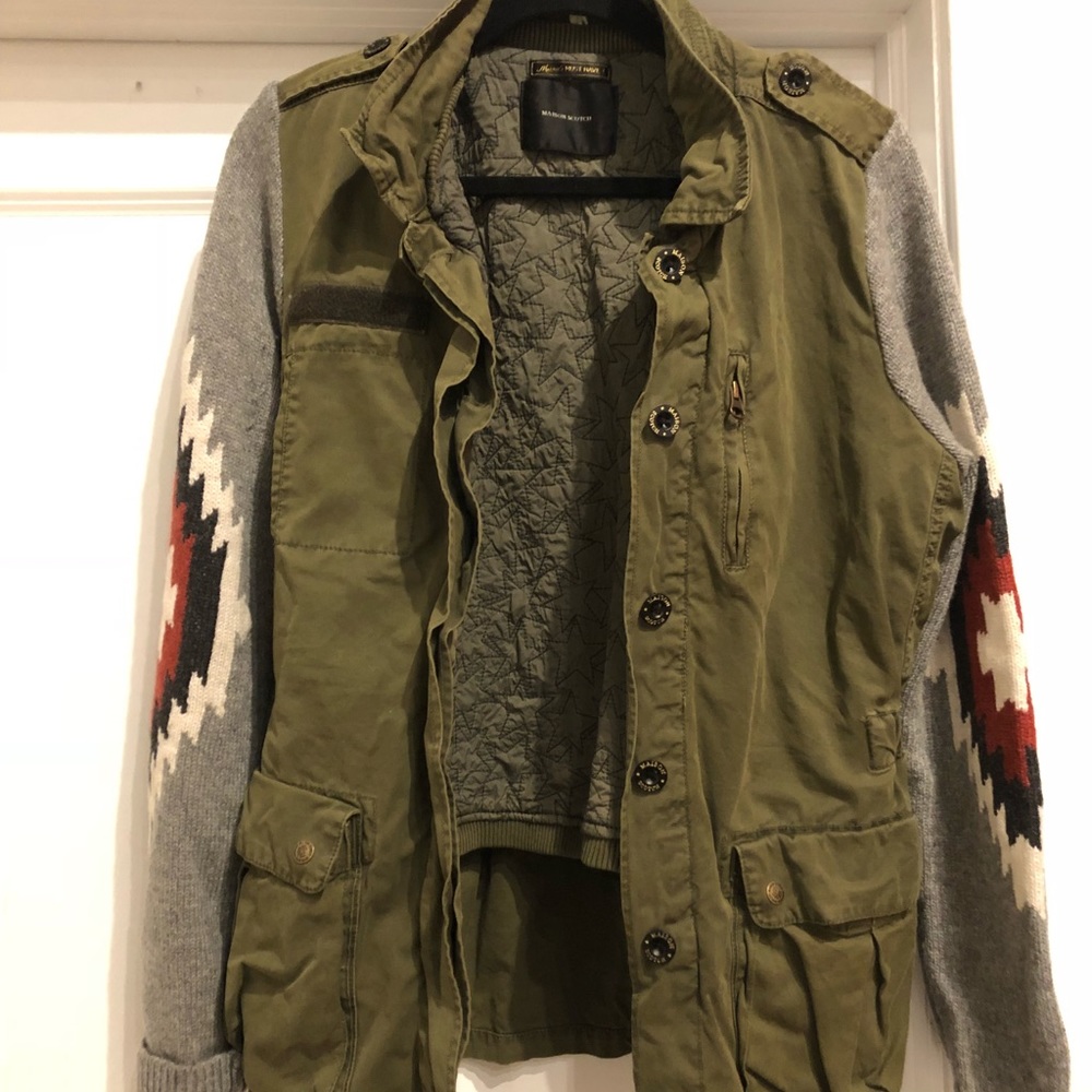 Maison Scotch Sweater Sleeve Army Jacket